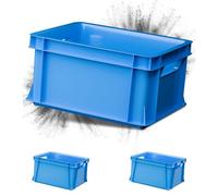 ARTECSIS Lot de 3x Mini caisse rangement plastique / 11L, 35x24x18cm, Bleu