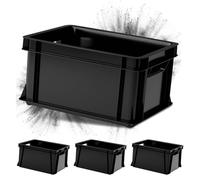 ARTECSIS® Lot de 4 caisses de rangement empilables en plastique 11 L, anthracite, 35 x 24 x 18 cm - Maison et atelier