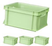 ARTECSIS® Lot de 4 caisses de rangement empilables en plastique 11 L, vert, 35 x 24 x 18 cm - Maison et atelier
