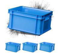 ARTECSIS Lot de 4x Mini caisse rangement plastique / 11L, 35x24x18cm, Bleu