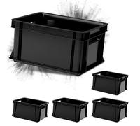 ARTECSIS Lot de 5x Mini caisse rangement plastique / 11L, 35x24x18cm, Anthracite