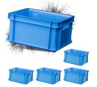 ARTECSIS Lot de 5x Mini caisse rangement plastique / 11L, 35x24x18cm, Bleu