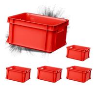 ARTECSIS Lot de 5x Mini caisse rangement plastique / 11L, 35x24x18cm, Rouge