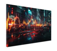 ARTEDinoi Tableau Moderne sur Toile Bourse Croissance Urbaine marchés Finance Technologie décoration Murale Taille 60x40x2cm