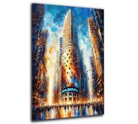 ARTEDinoi Tableau Moderne sur Toile New York Gratte-Ciel Wall Street Art Moderne métropole décoration Murale Taille 90x60x2cm