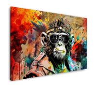 ARTEDinoi Tableau Moderne sur Toile Singe Cool avec des Lunettes décoration Murale Taille 150x100x4cm