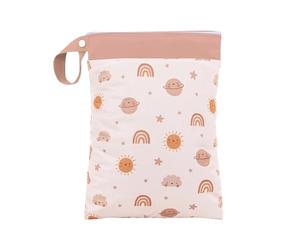 ARTEE Sac à linge humide pour crèche, imperméable, lavable, avec fermeture éclair, pour maternelle, plage, sport (Lovely Sky)