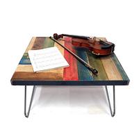 Artefizio Table Basse colorée Personnalisable Plateau en Bois, Palette avec Cadre en Acier Brut. Pieds à épingle à Cheveux (Joan Miró, Plante rectangulaire 90 x 110 cm - Hauteur des Pieds 30 cm)