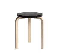 Artek 60 tabouret - pieds bouleau / assise noir