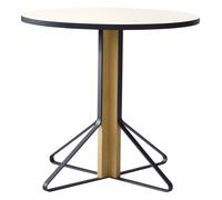 Artek Table ronde Kaari petit modèle - HPL blanc, brillance intense - bois naturel - petite