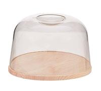 Artema Cloche à fromage ronde, couvercle transparent en méthacrylate et base en bois, récipient pour ranger fromage ou charcuterie, 22 cm