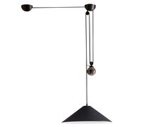 Artemide Aggregato Saliscendi Decentrato Pendelleuchte, grand diffuseur conique en métal, gris anthracite