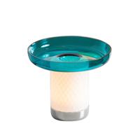 Lampe de table portable LED Bontà avec assiette en verre H x Ø 21.4x26cm