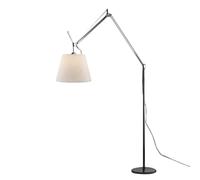 ARTEMIDE lampadaire TOLOMEO MEGA LED Ø 36 cm (Diffuseur en papier parchemin et structure noire - Aluminium, acier avec variateur sur la tête)