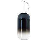 ARTEMIDE lampe à suspension GOPLE (Bleu saphir PVD, structure noire - Aluminium et verre soufflé)