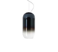 ARTEMIDE lampe à suspension GOPLE MINI (Bleu saphir PVD, structure argentée - Aluminium et verre soufflé)
