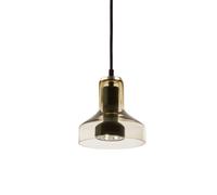 ARTEMIDE lampe à suspension STABLIGHT "A" (diffuseur vert ambre, structure noire - Verre soufflé, aluminium)