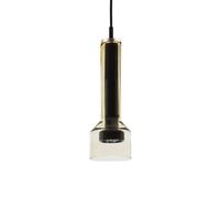 ARTEMIDE lampe à suspension STABLIGHT "B" (diffuseur vert ambre, structure noire - Verre soufflé, aluminium)