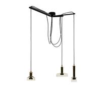 ARTEMIDE lampe à suspension STABLIGHT (diffuseur vert ambre, structure noire - Verre soufflé, aluminium)