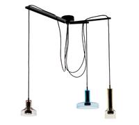 ARTEMIDE lampe à suspension STABLIGHT (Trois couleurs: "A" marrone "B" vert ambre "C" aquamarine - Verre soufflé, aluminium)