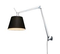 ARTEMIDE lampe murale applique TOLOMEO MEGA Ø 36 cm ON/OFF (Corps poli, diffuseur en tissu noir - Aluminium)