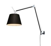 ARTEMIDE lampe murale applique TOLOMEO MEGA Ø 42 cm ON/OFF (Corps noir, diffuseur en tissu noir - Aluminium)