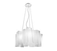 ARTEMIDE lampe à suspension LOGICO 3x120° (Diffuseur couleur soie brillant - Verre soufflé, aluminium)