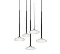 Artemide Orsa Suspension LED Cluster 5 foyers transparent Ce luminaire comporte des modules à LED prémontés de classes énergétiques A A