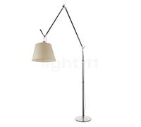 Artemide Tolomeo Mega Terra châssis aluminium/abat-jour parchemin - ø36 cm - variateur sur cordon