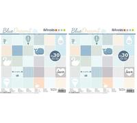 Artemio 11002446 Bloc de 30x2 Feuilles Blue Dreams 30x30 cm, Multicolore (Lot de 2)