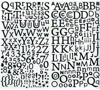 Artemio Autocollants Alphabet 11004045 paillettes noires