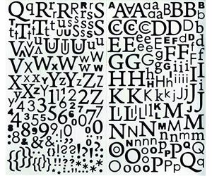 Artemio 11004045 Alphabet autocollant paillettes noir