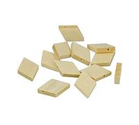 12 perles en bois losanges 30 mm Beige