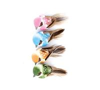 Artemio 13001026 Lot de 4 Oiseaux avec Fil Métal Mousseline Multicolore 7 x 1,5 x 13,5 cm