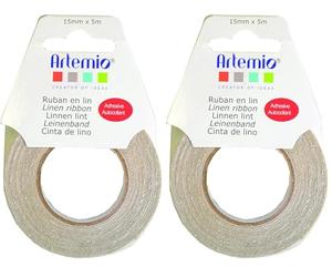 Artemio 13080012 Ruban Autocollant Lin 15mn *5m (Lot de 2)