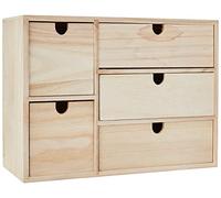 Artemio 14002158 Meuble Casier à Tiroirs, Bois, Beige, 35 x 15 x 26 cm 14002158