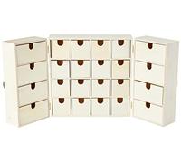 Calendrier de l'avent en bois à décorer - Armoire à tiroirs - 55,5 x 27,5 cm