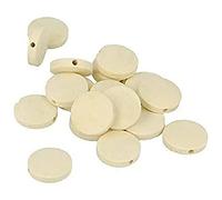 Artemio 17 Perles Rondes Plates en Bois 15x4,3 mm