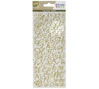 Alphabet autocollant pailleté - Or - 177 lettres Or G