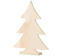 Artemio 20 cm Sapin de Noël en bois sur pieds Beige