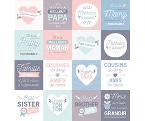 Artemio 3 Feuilles Stickers J'Aime Ma Famille