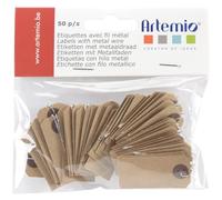 Artemio 50 étiquettes Kraft Fil métal - 2x4 cm 11060196