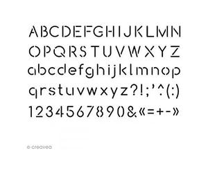Artemio Alphabet Arial Pochoir Home Déco -, Plastique, Noir, 15,5 x 0,2 x 19,5 cm 15020024