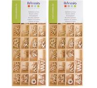 Artemio Alphabet en Bois Lettres majuscules (13 mm) Plateau (Lot de 2)