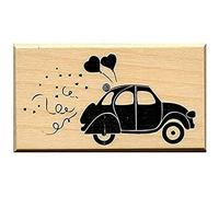 Tampon bois - 2 CV coeur Multicolore G