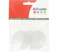 3 badges rond à personnaliser 6cm - artemio 14020058 Transparent