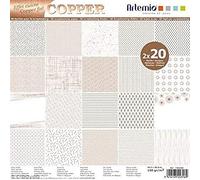 Artemio Bloc de 40 Feuilles de Papier Scrapbooking 30x30 cm Copper
