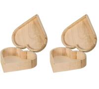 Artemio Boîte à Bijoux Cœur, Bois, Beige, 17 x 6 x 16 cm (Lot de 2)