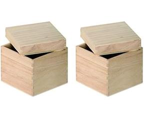 Artemio Boîte Cube à Décorer, Bois, Beige, 12 x 12 x 12 cm VIBB19 (Lot de 2)