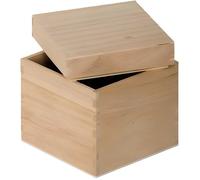 Artemio Boîte Cube à Décorer, Bois, Beige, 12 x 12 x 12 cm VIBB19